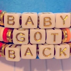 Baby Got Back Fun Heishi Word 3 Bracelet Set